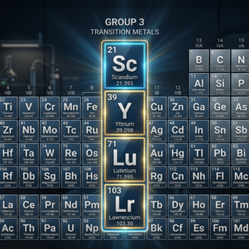 Image of the Periodic Table focusing on Group 3 Elements