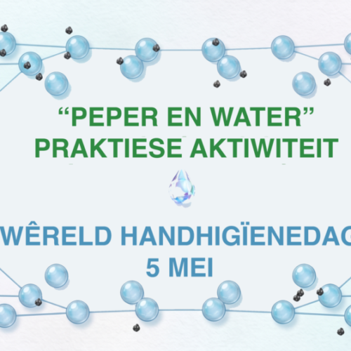 Practise activiteit vir Wêreld Handhigїenedag – 5 Mei met peper en water