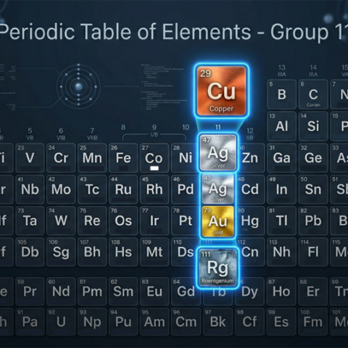 Image of Periodic Table with focus on Group 11 elements