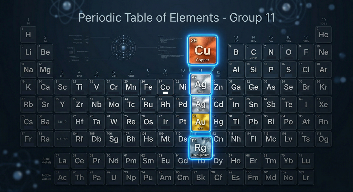 Exploring Group 11 Periodic Table elements